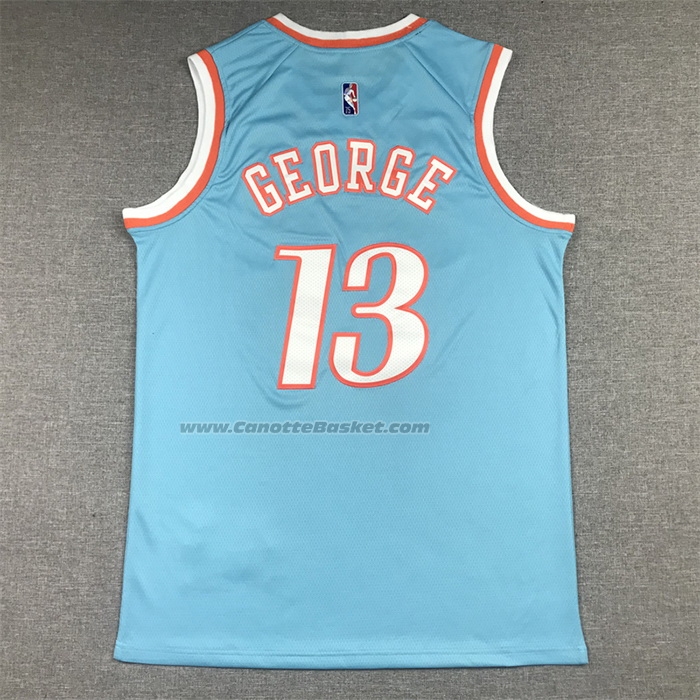 Maglia Los Angeles Clippers Paul George NO 13 Citta 2021-22 Blu
